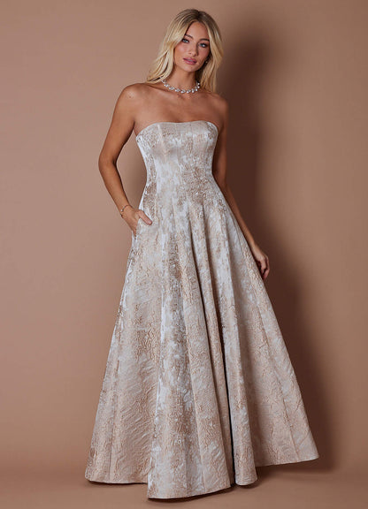 Lory Gold Taupe Gown
