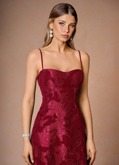 Thalyn Ruby Red Long Prom Dress