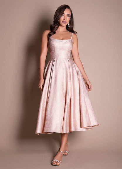 Vitoria Blush Gold Midi Dress