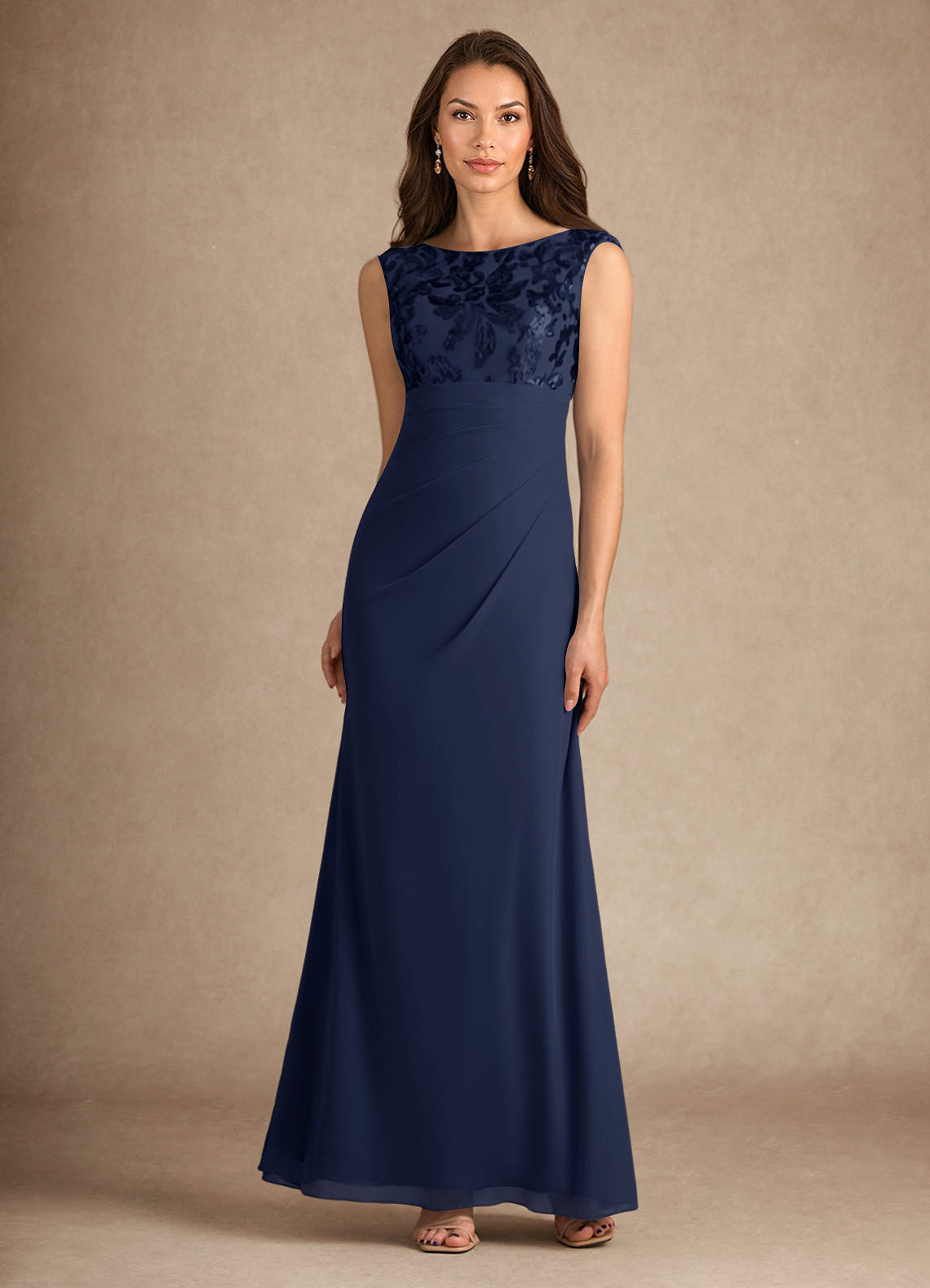 Dark Navy A-Line Sequins Dress