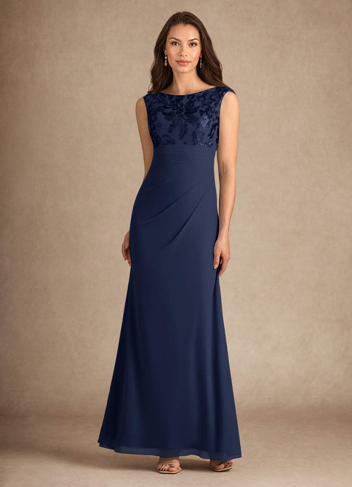 Dark Navy A-Line Sequins Dress