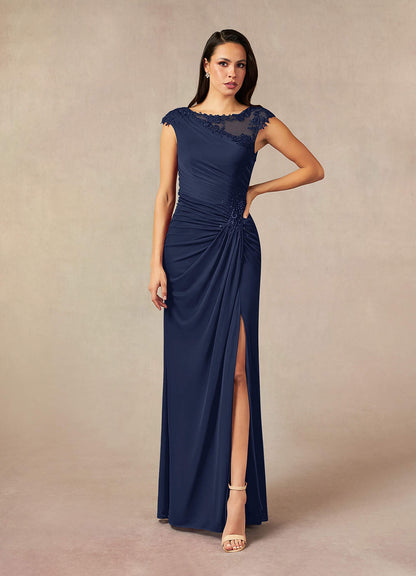Dark Navy Mermaid Lace Mesh Dress