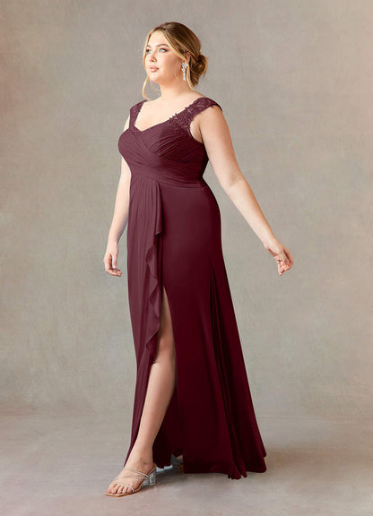 Cabernet A-Line Sweetheart Neckline Pleated Mesh Dress