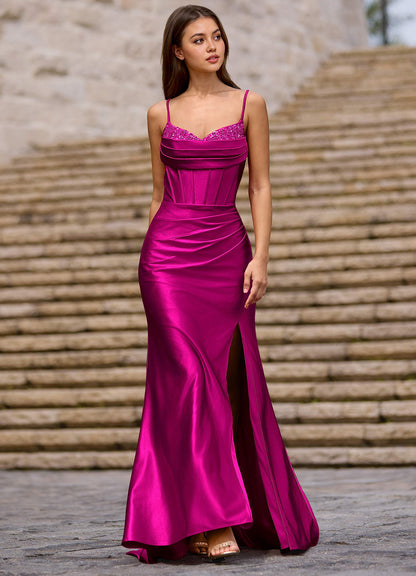 Glow Rose Silk-Like Satin Prom Dress