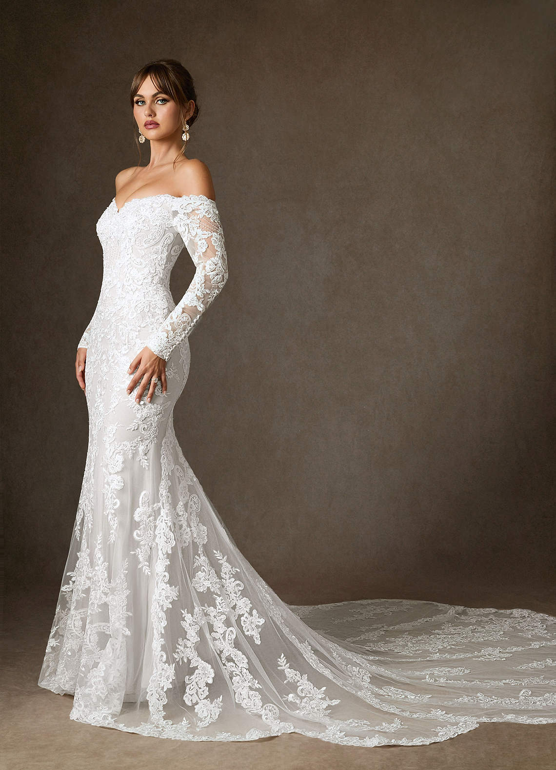 Diamond White Mermaid Sequins Tulle Dress