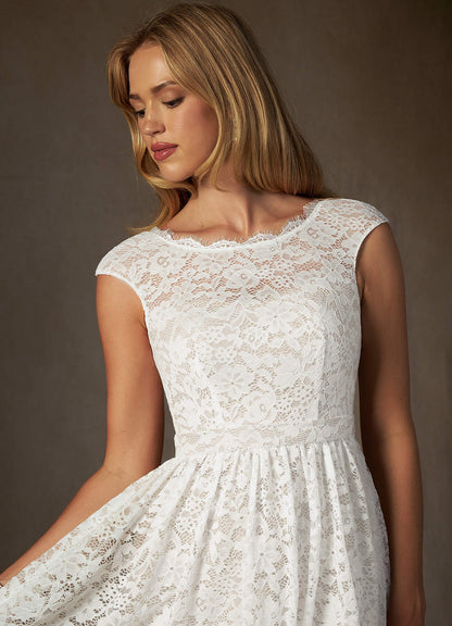 Diamond White A-Line Lace Dress