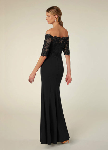 Black Mermaid Off the Shoulder Lace Dress