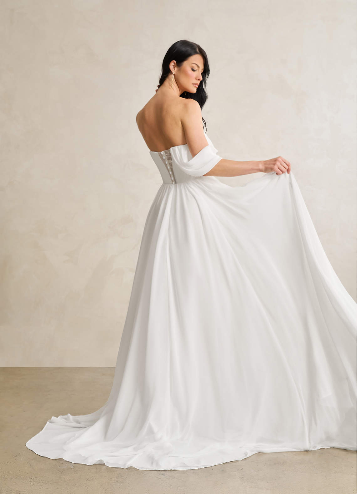 Diamond White A-Line Sweetheart Sequins Chiffon Dress