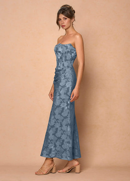 Ezrena Dusty Blue Maxi Dress