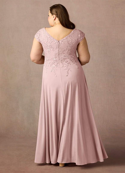 Dusty Rose A-Line Lace Dress