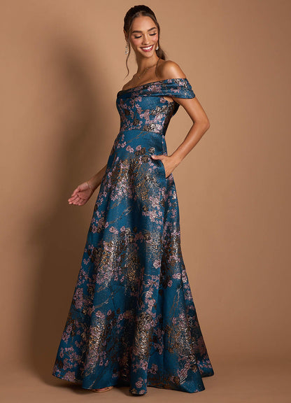 Jordan Teal Floral Maxi Dress  Dress