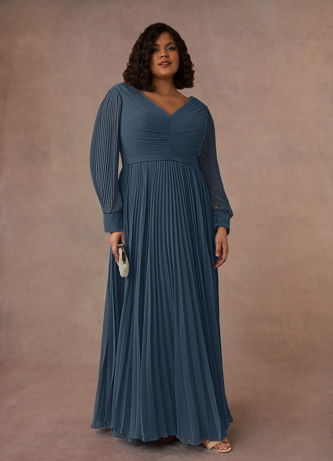 Neptune A-Line Pleated Chiffon Dress