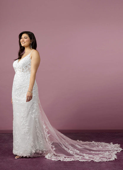 Diamond White Mermaid Sequins Tulle Dress Diamond White