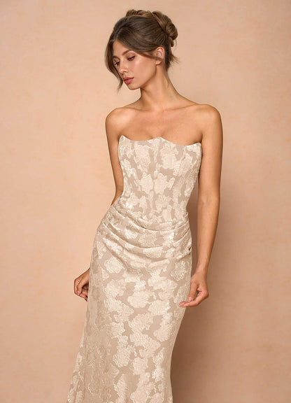Ezrena Cream Maxi Dress