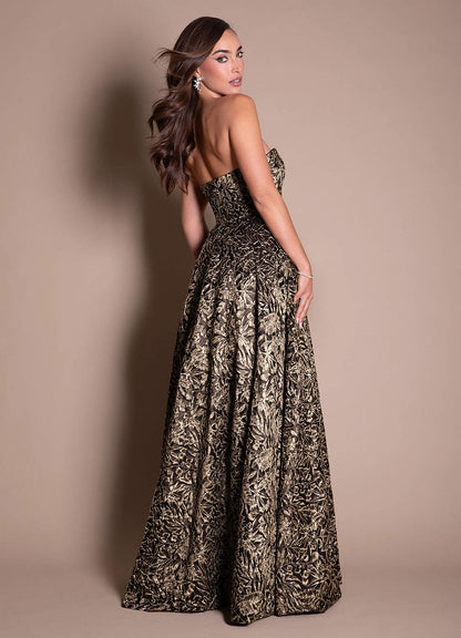 Valeri Ebony Gold Gown