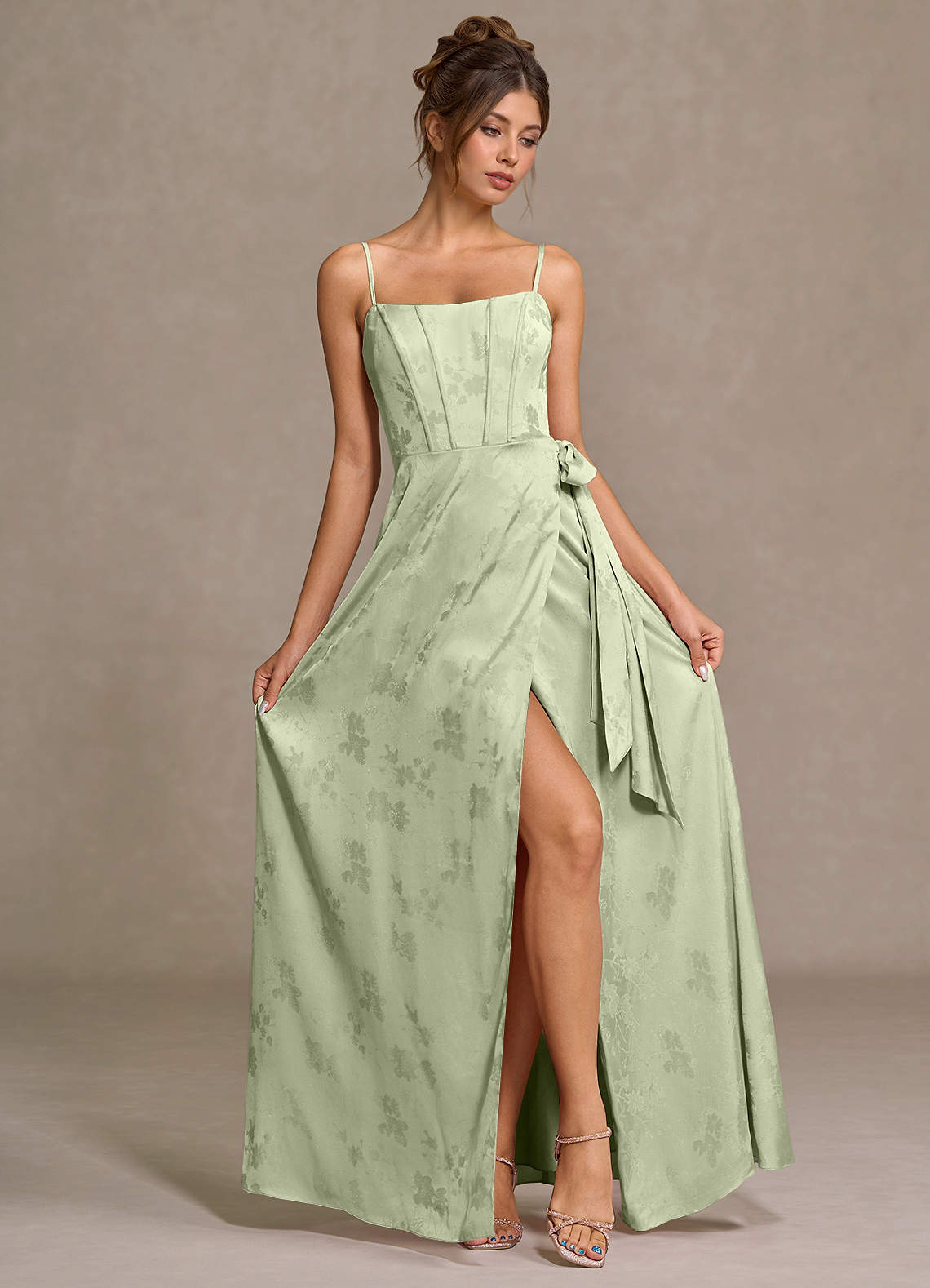 Nebula Light Green Maxi Dress  Dress