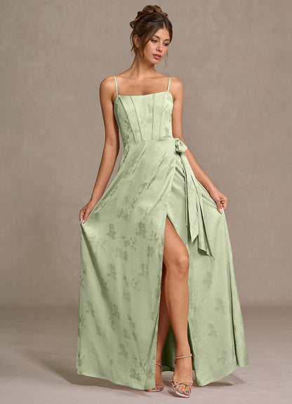 Nebula Light Green Maxi Dress  Dress