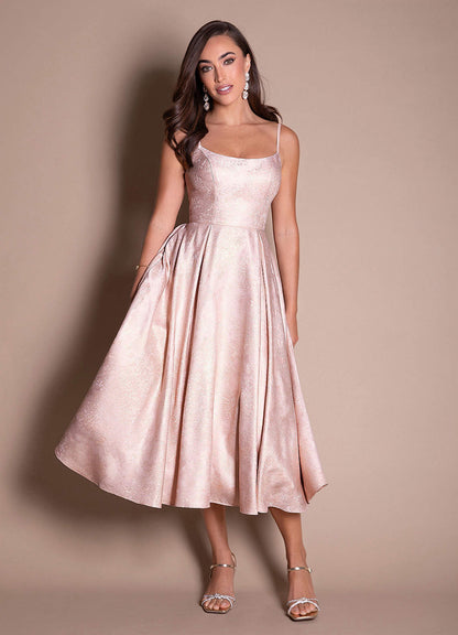 Vitoria Blush Gold Midi Dress
