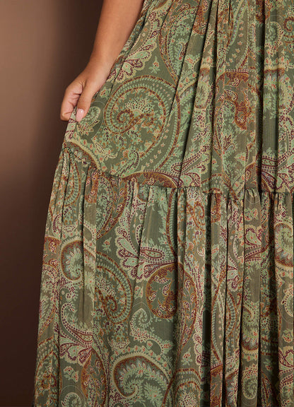 Jarah Sage Paisley Maxi Dress