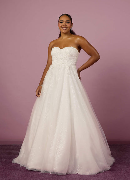 Diamond White Ball-Gown Lace Tulle Dress Diamond White