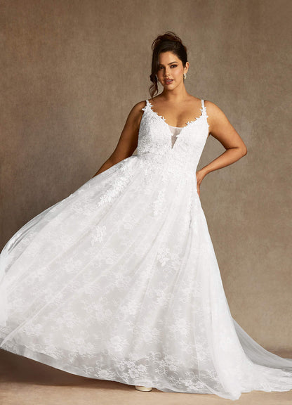 Diamond White A-Line Lace Tulle Dress