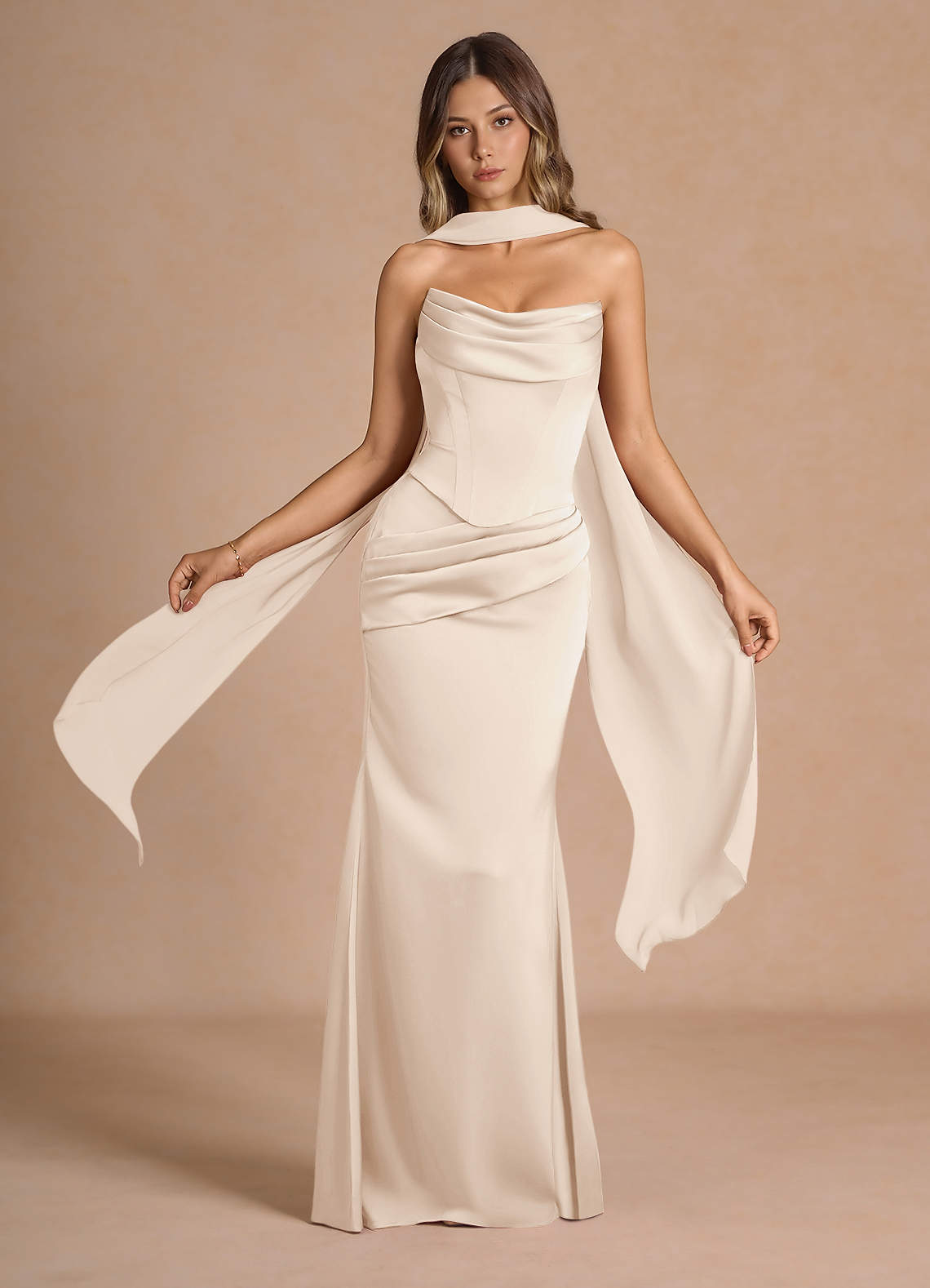Sorrel Cream Corset Two-Piece Sets  Dress