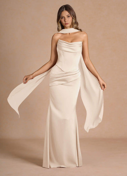 Sorrel Cream Corset Two-Piece Sets  Dress