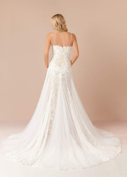Diamond White Champagne Sheath Sequins Tulle Dress