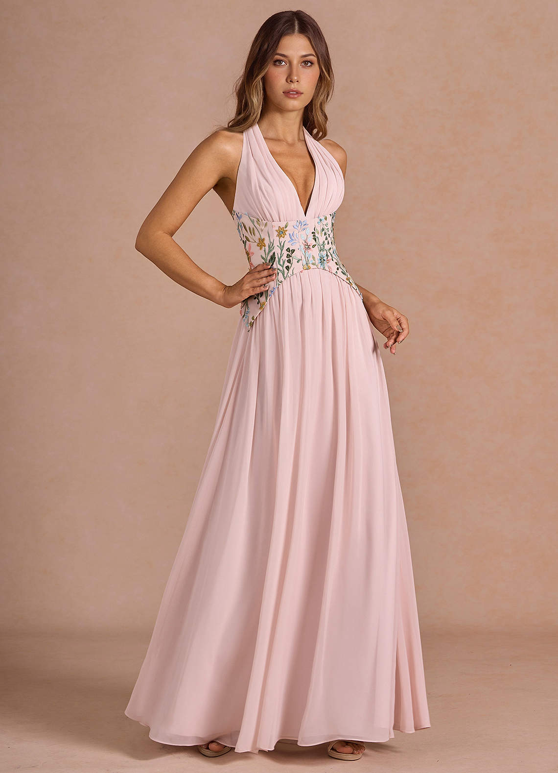 Ellis Blush Pink Multi Maxi Dress