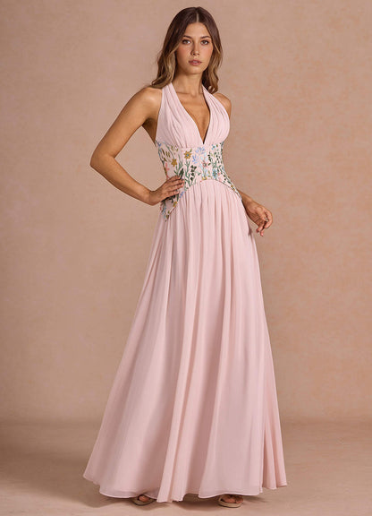 Ellis Blush Pink Multi Maxi Dress