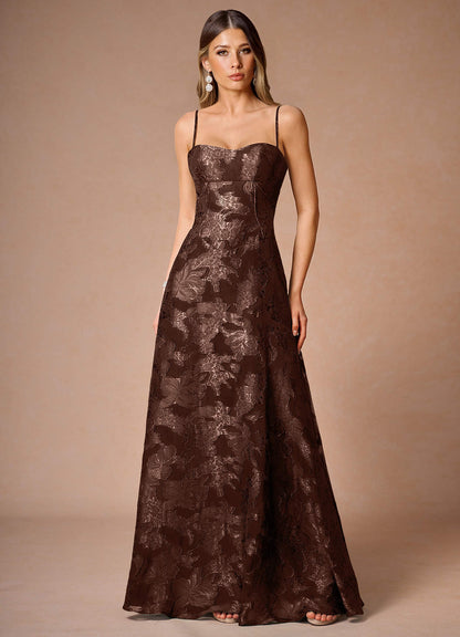 Hollis Mocha Coco Lace Back Maxi Dress