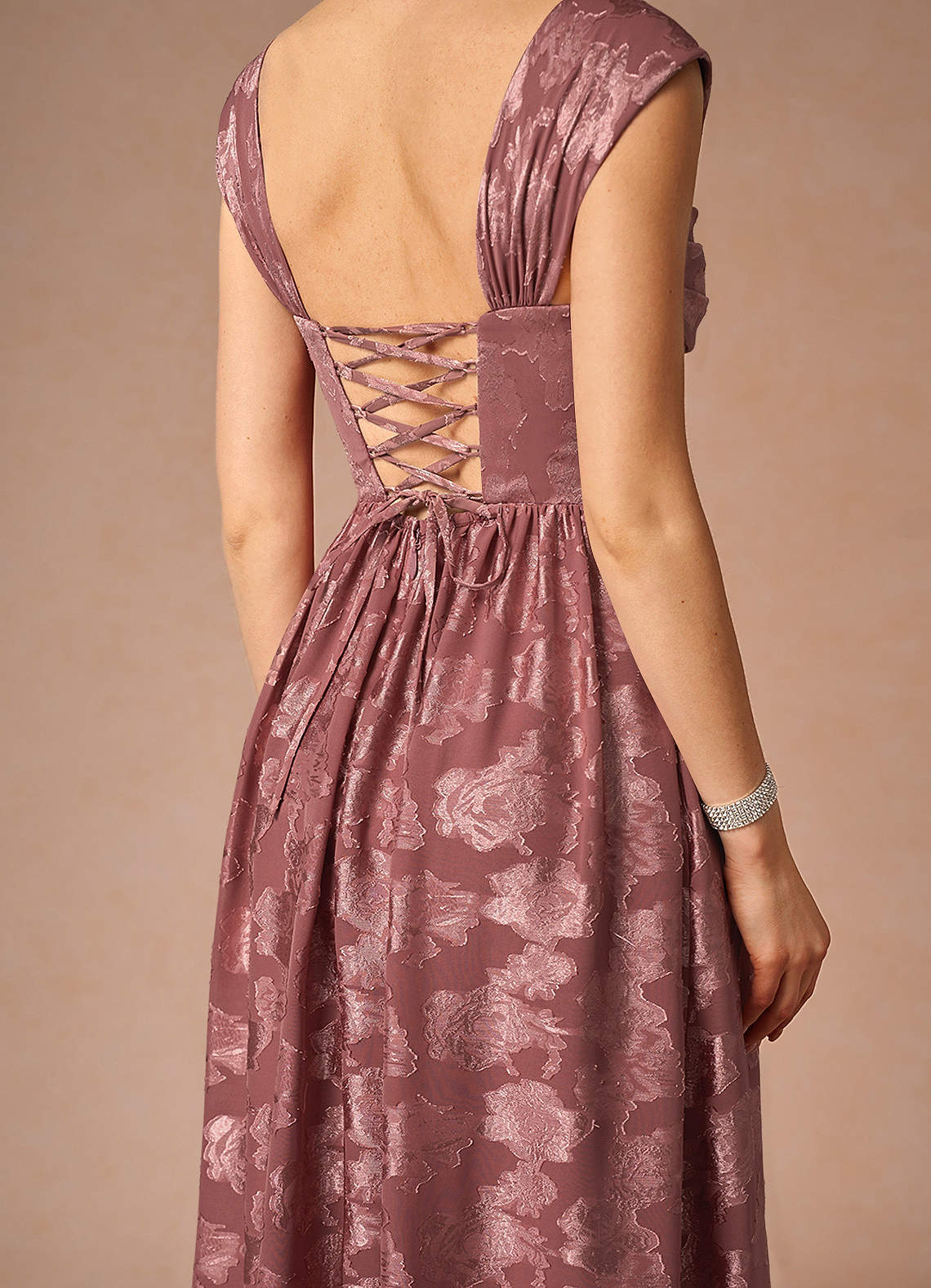 Hazel Vintage Rose Pleated Maxi Dress  Dress