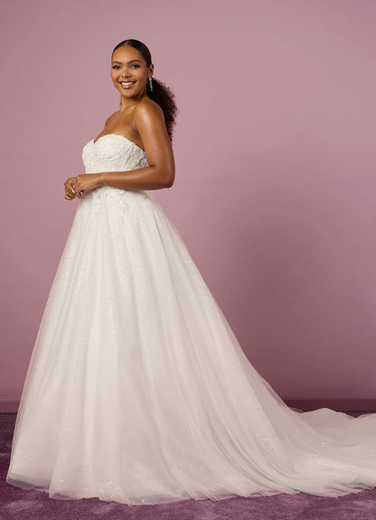 Diamond White Ball-Gown Lace Tulle Dress Diamond White