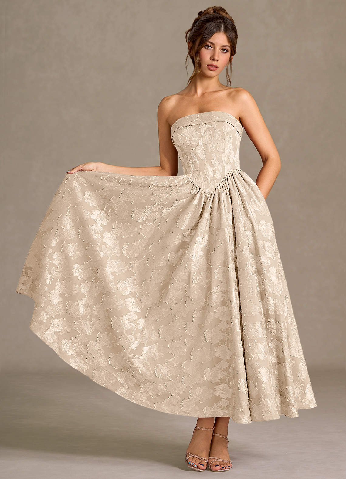 Mila Cream Midi Dress