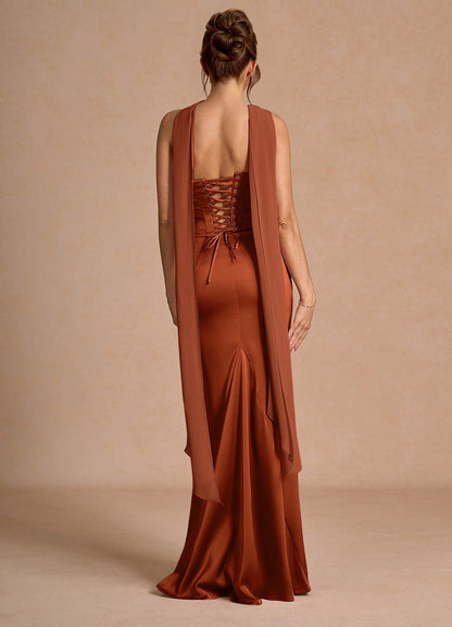 Sorrel Rust Corset Two-Piece Sets  Dress