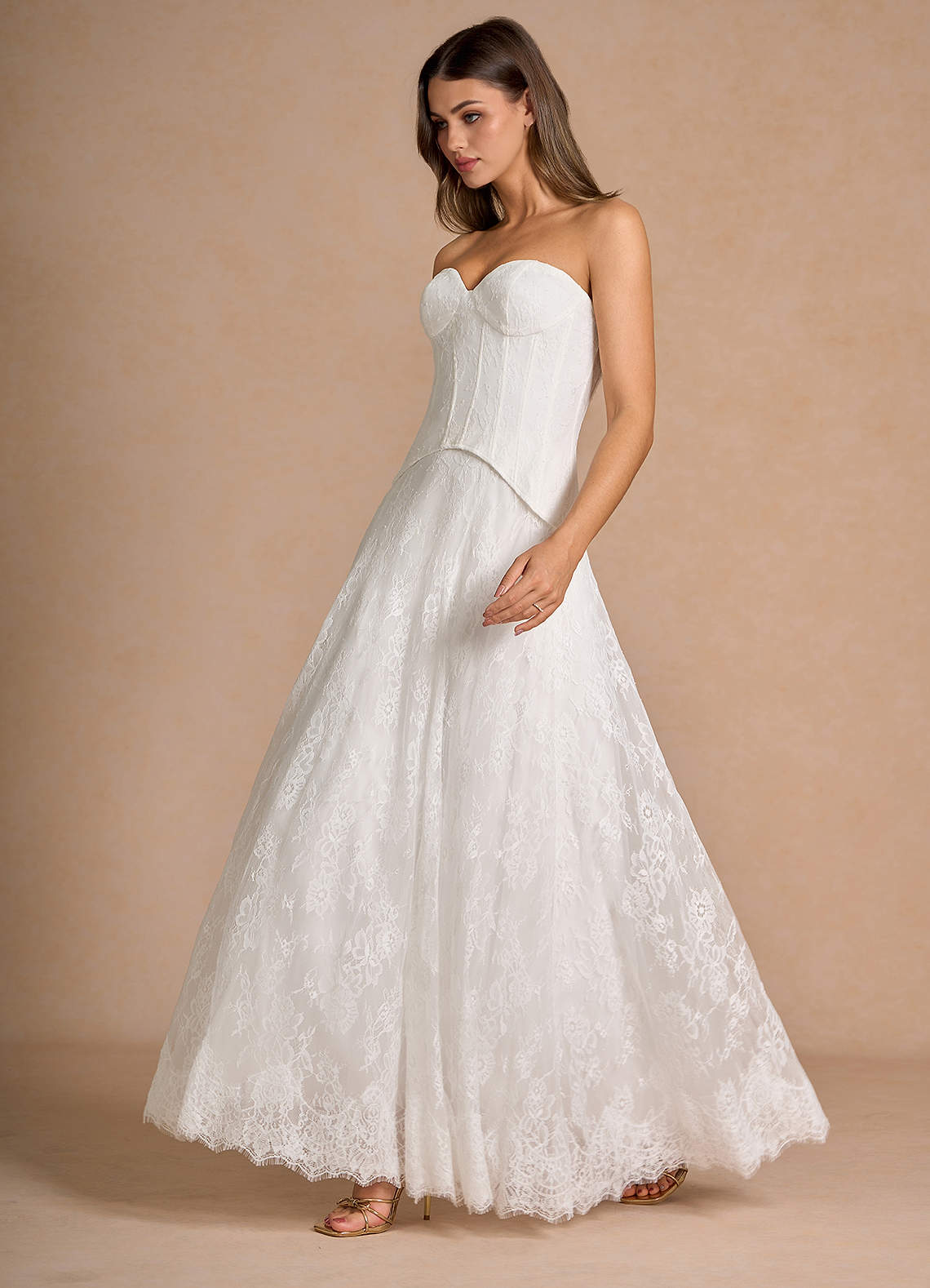 Avelyn White Lace Two-Piece Sets  Dress