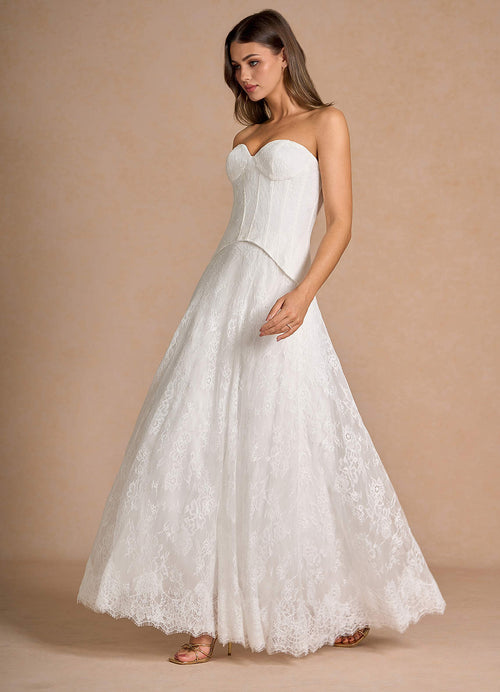 Avelyn White Lace Two-Piece Sets  Dress