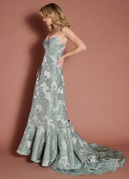 Bridget Mint Bow Gown  Dress