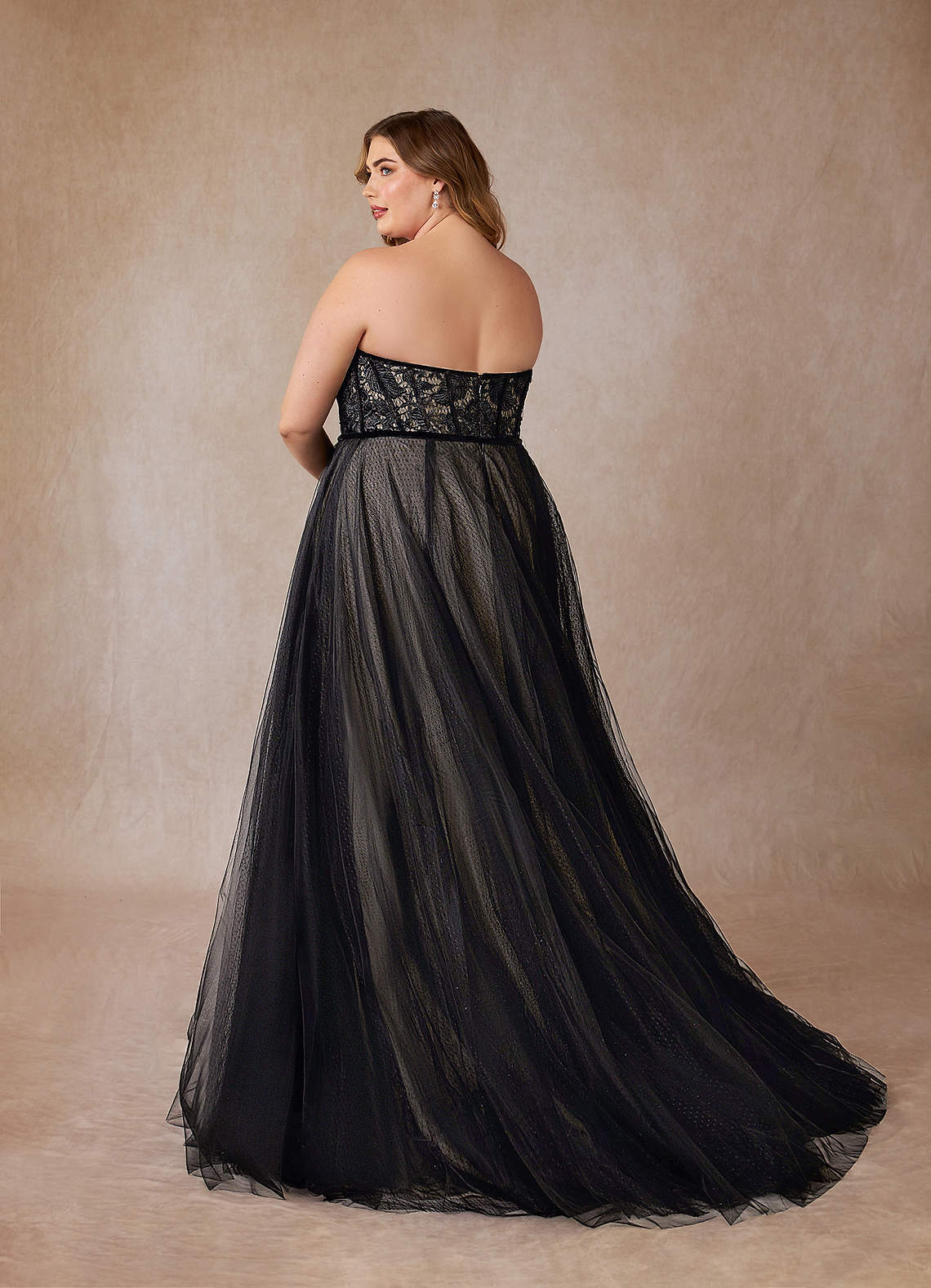 Black Diamond White Ball-Gown Lace Tulle Dress