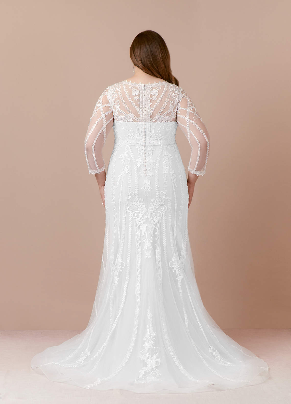 Diamond White Mermaid Scoop Tulle Dress