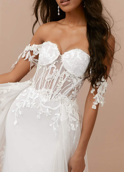 Diamond White A-Line Sequins Tulle Dress