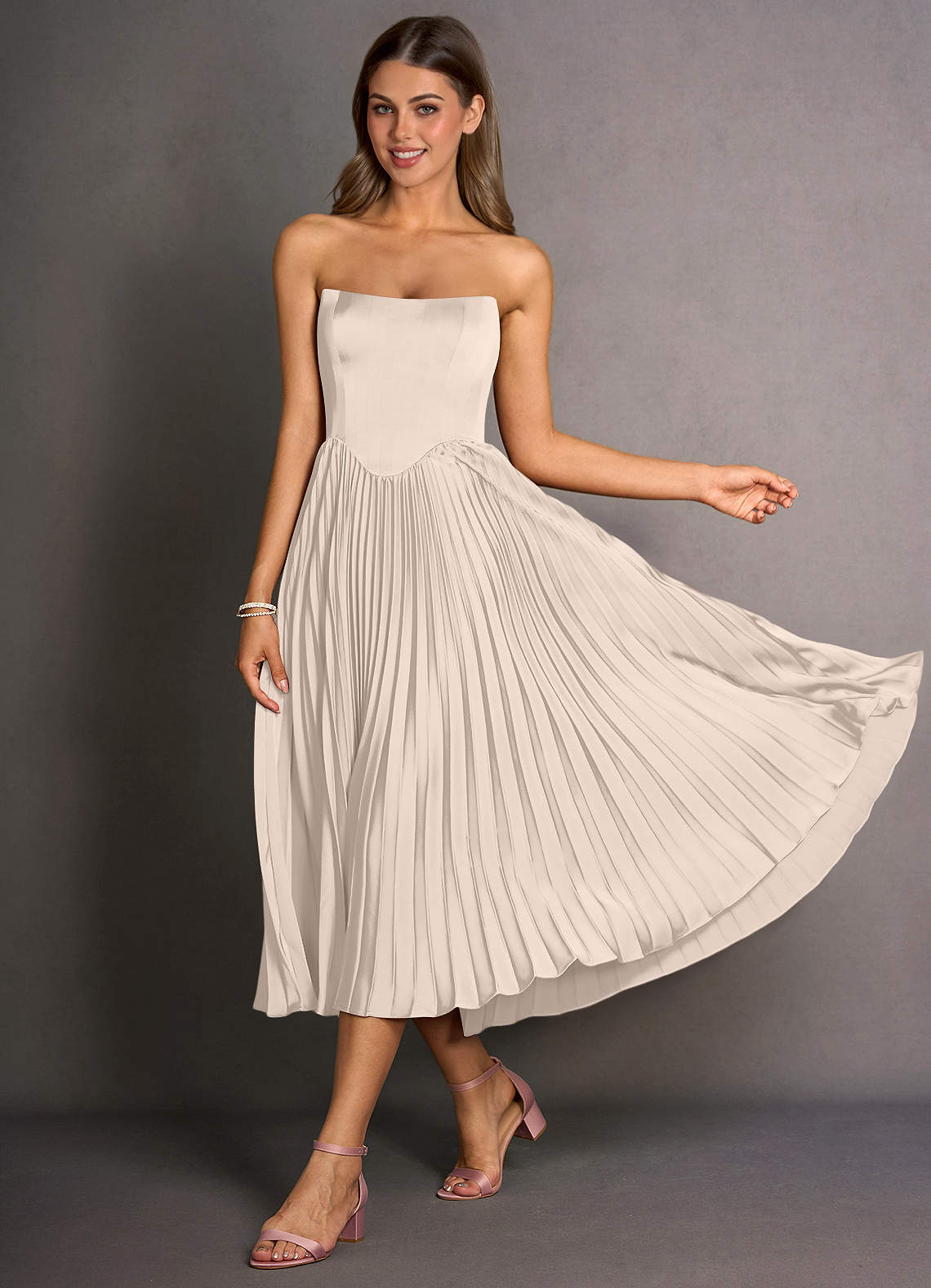 Celene Cream Midi Dress  Dress