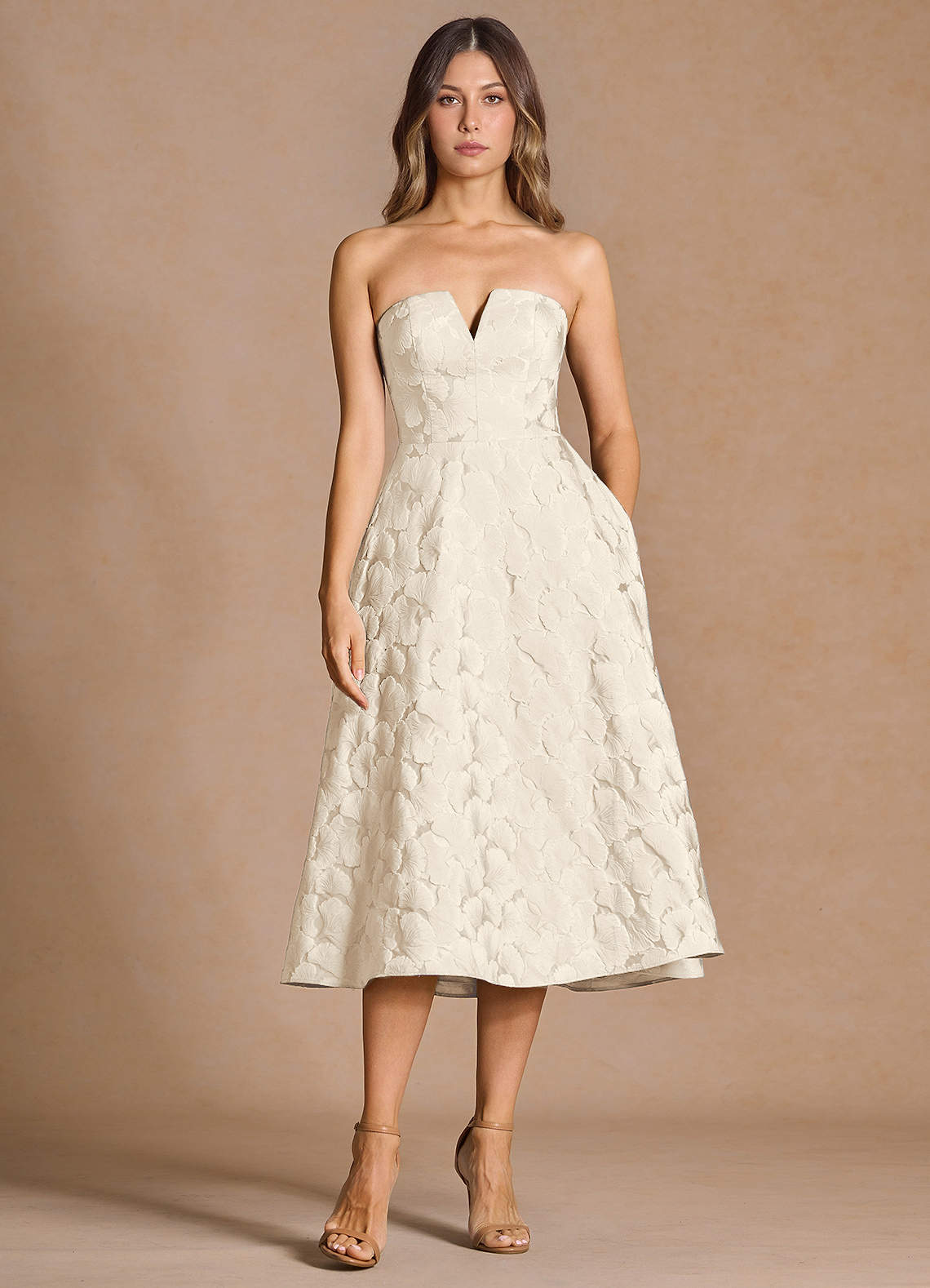 Phoenix French White Midi Dress