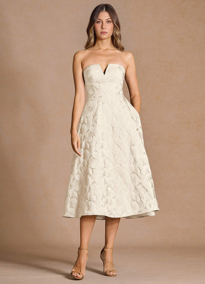 Phoenix French White Midi Dress