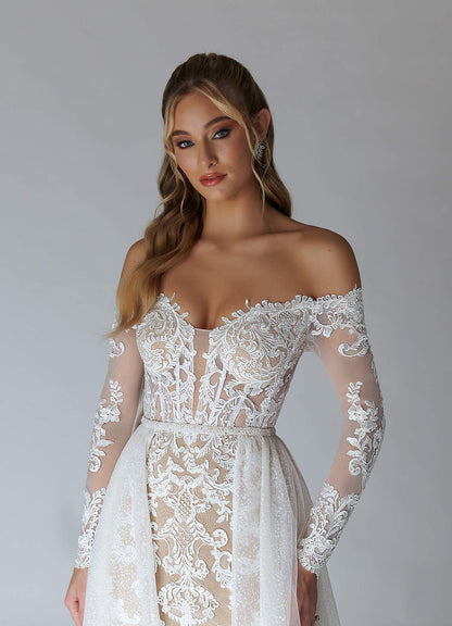 Diamond White Nude A-Line V-Neck Sequins Tulle Dress