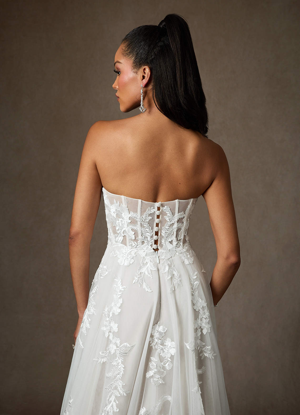 Diamond White A-Line Sequins Tulle Dress