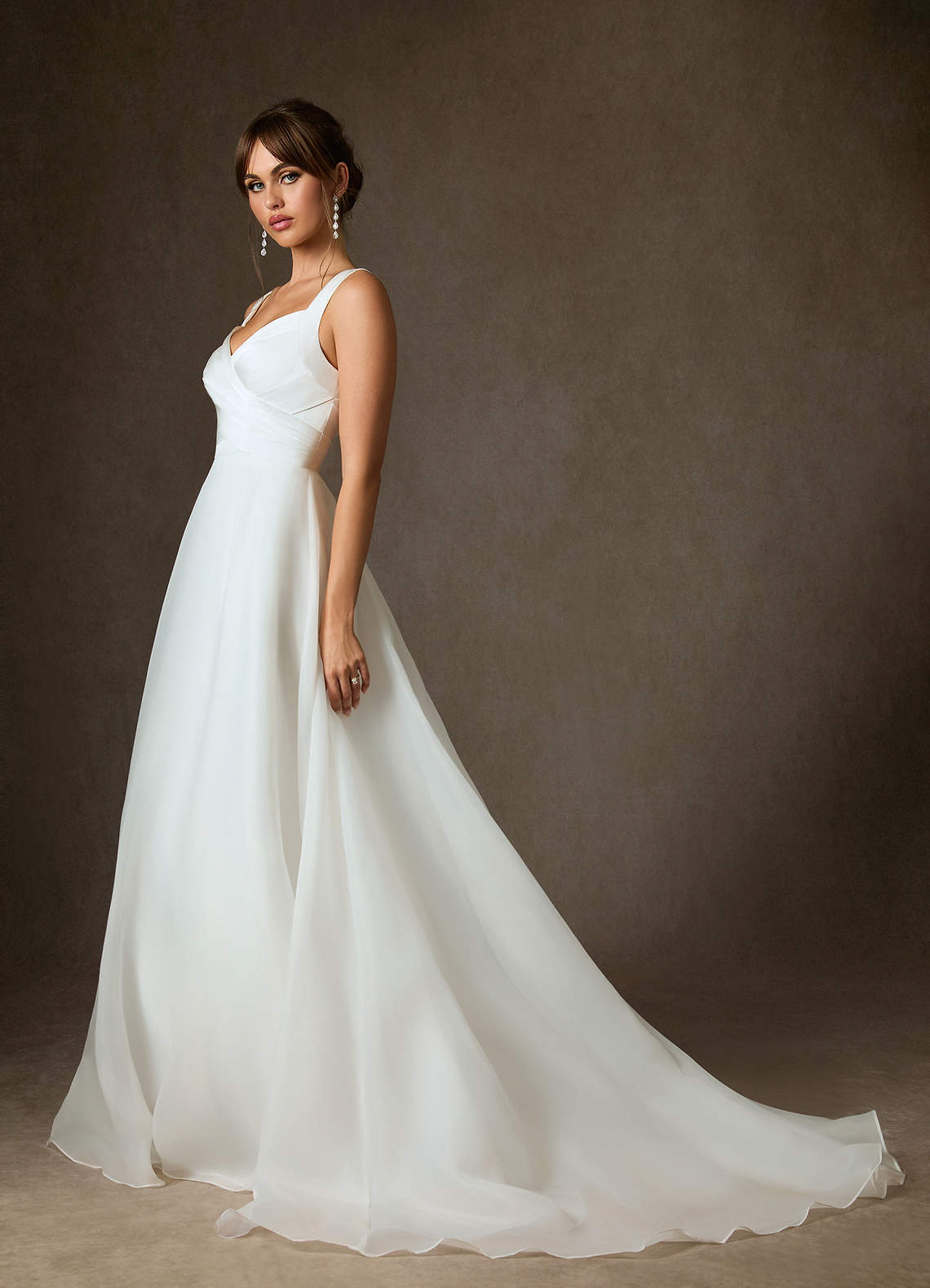 Diamond White A-Line Sweetheart Neckline Stretch Satin Dress