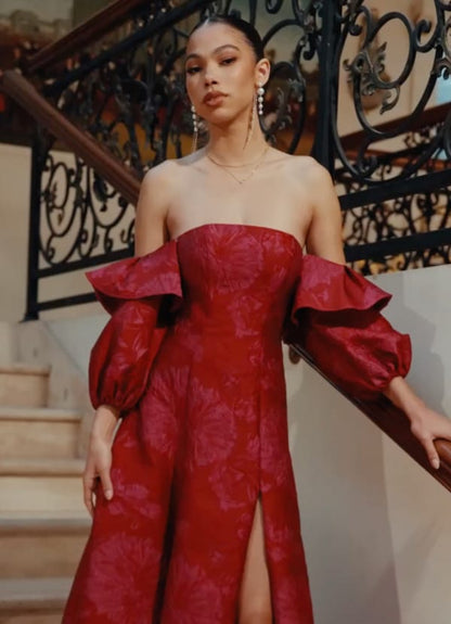 Elayne Red Hot Pink Gown  Dress