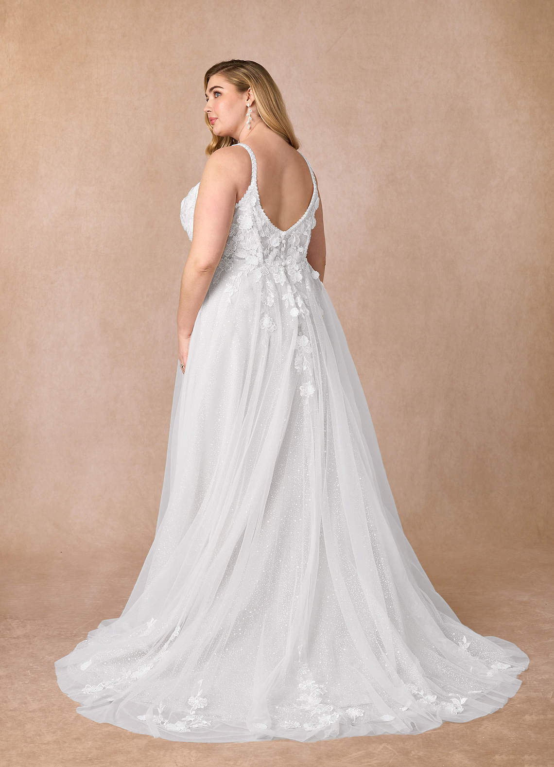 Diamond White A-Line Scoop Tulle Dress