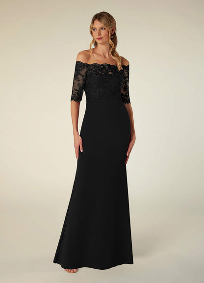 Black Mermaid Off the Shoulder Lace Dress